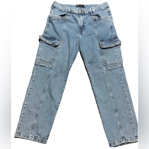 GAP Denim - Gap Denim 90s Loose Fit Blue Jeans Size 12/31 Short Medium Wash Blue Mid Rise